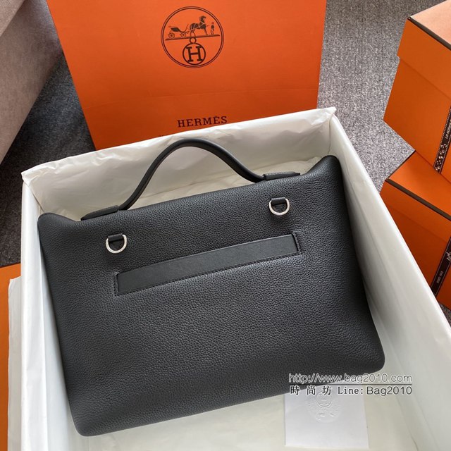 Hermes女包 愛馬仕kelly2424 黑色 銀扣 Hermes休閒手提女包  tdh2144